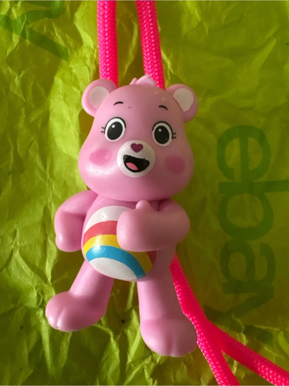 Pink Rainbow Bear Bolo Tie